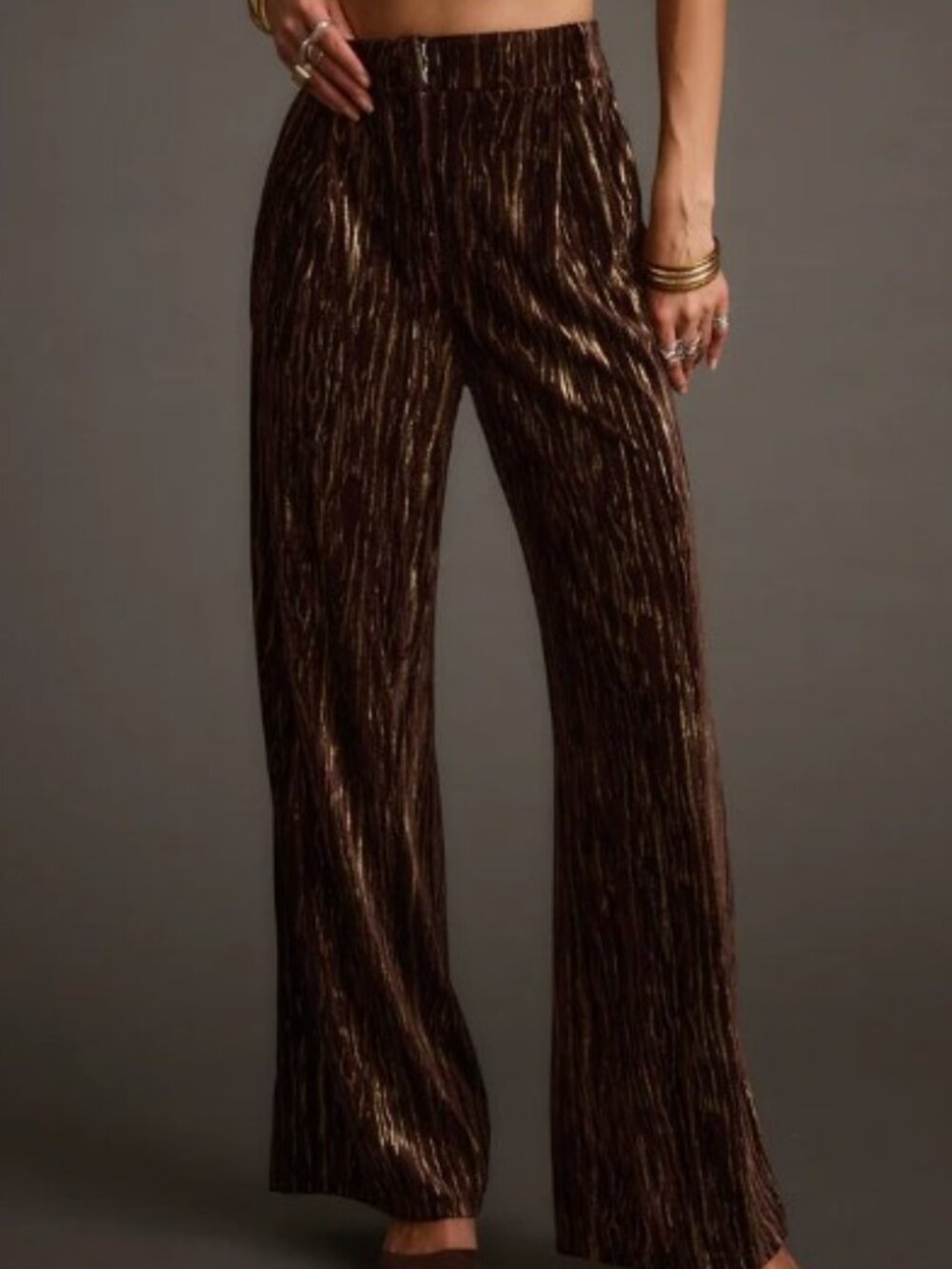 12TH TRIBE Rhea Espresso Velvet Trousers